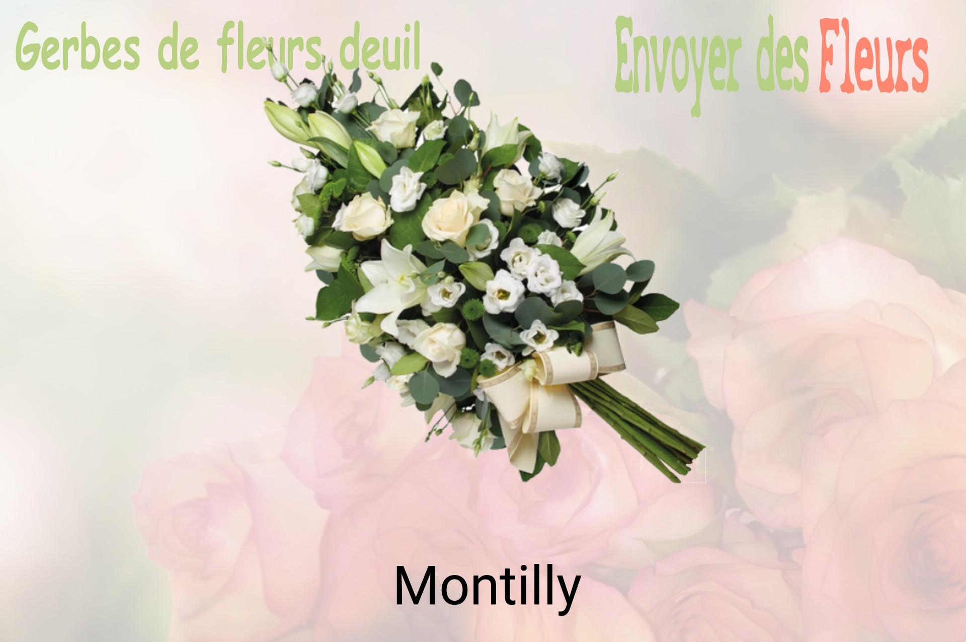 Gerbe de fleurs de deuil livrée à Montilly